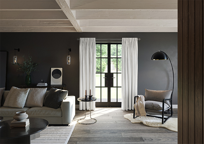 Lace Stripes, Jet - Made to Measure Curtains - Image 14